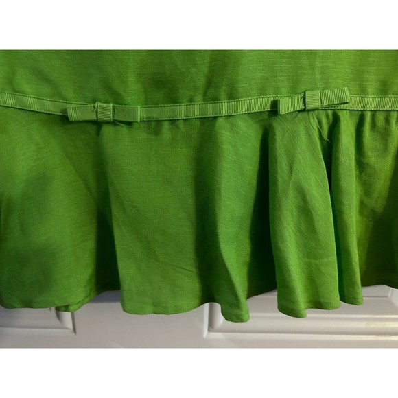 Larry Levine Skirt Womens Size12 Linen Blend Lined Side Zipper Ruffle Bottom EUC - Picture 2 of 9